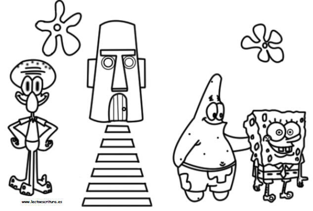 ... Dibujos para pintar y colorear. Pintar Bob Esponja. Colorear Bob