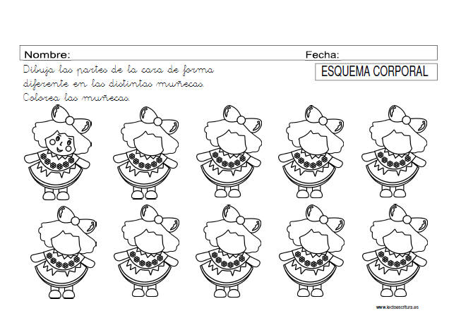 Ficha para tabajar el esquema corporal